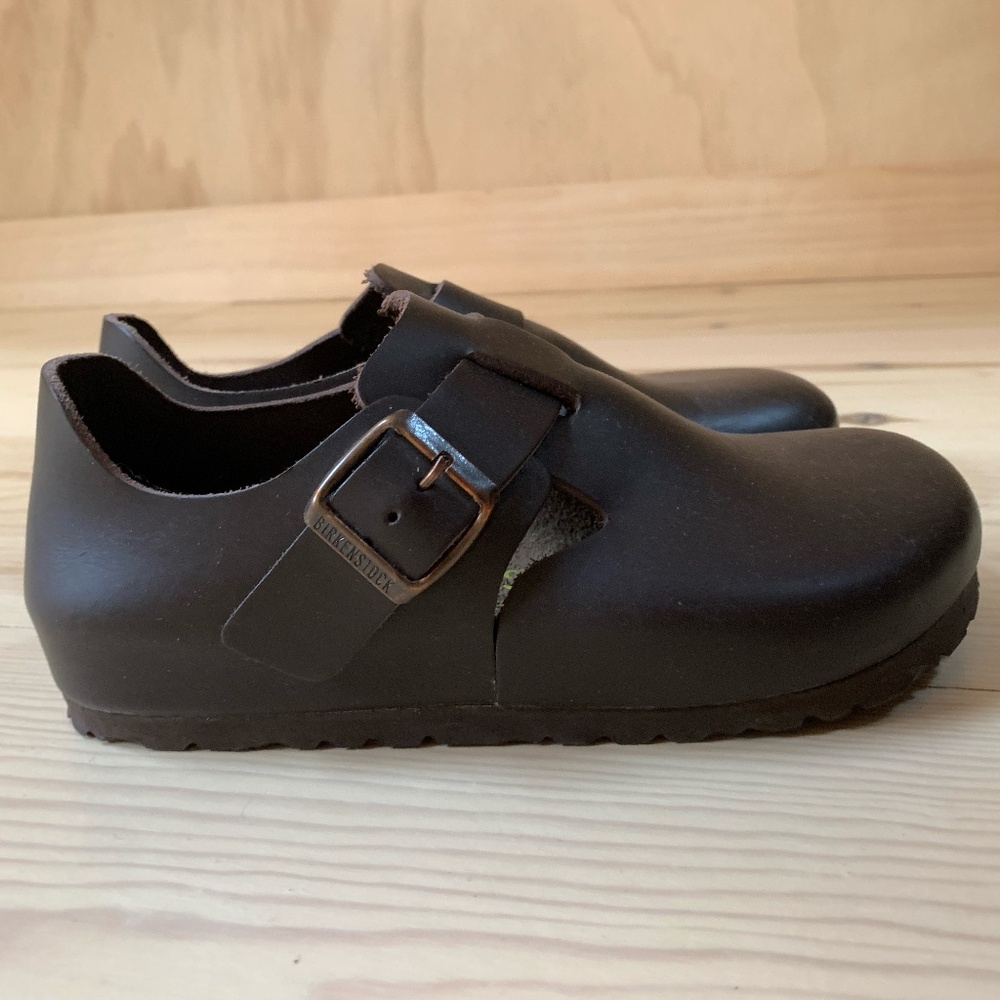 Birkenstock Kids Leather Brown Clogs - Size 35